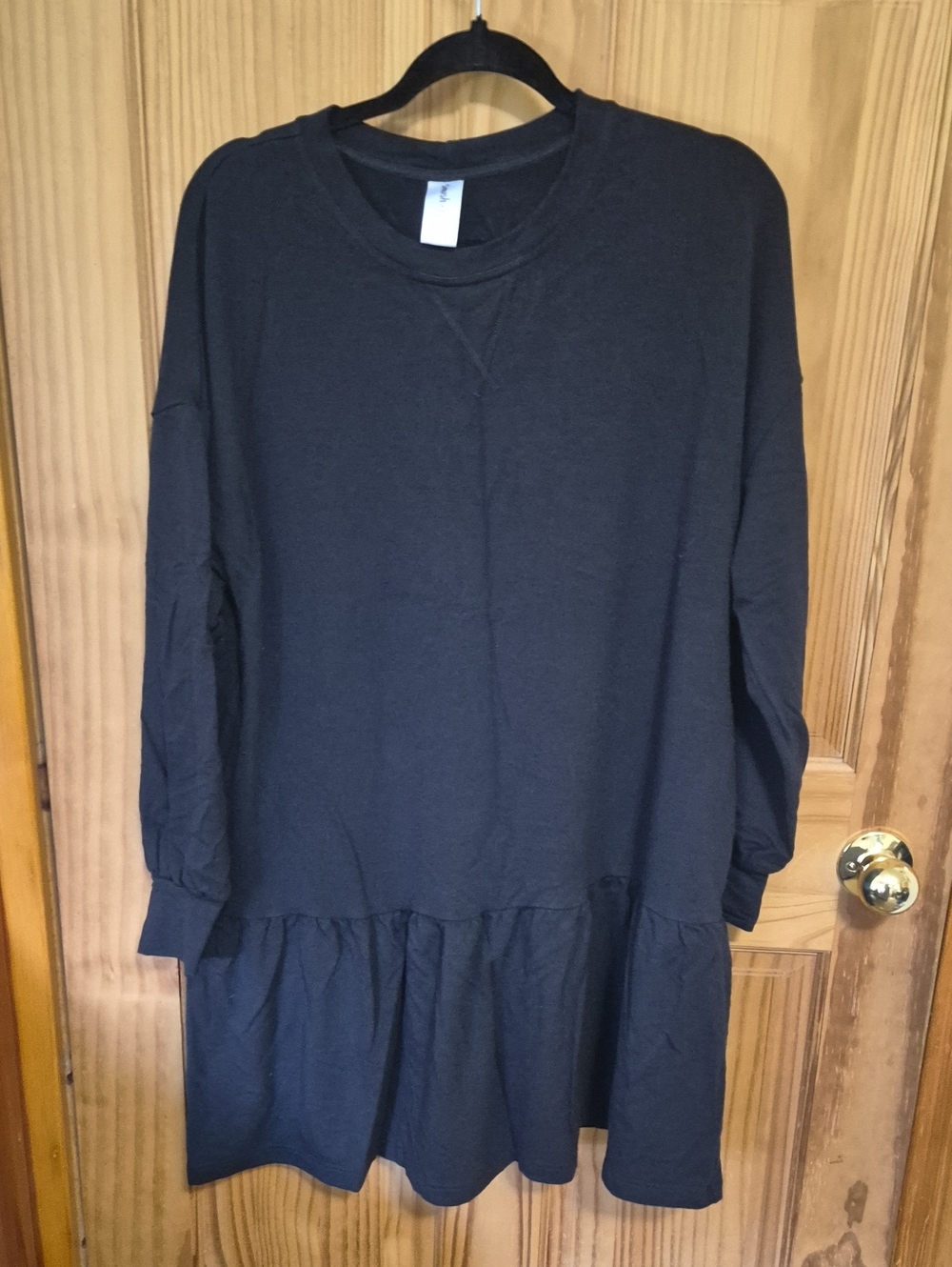 Smash + Tess Black Midi Ruffle-Hem Dress